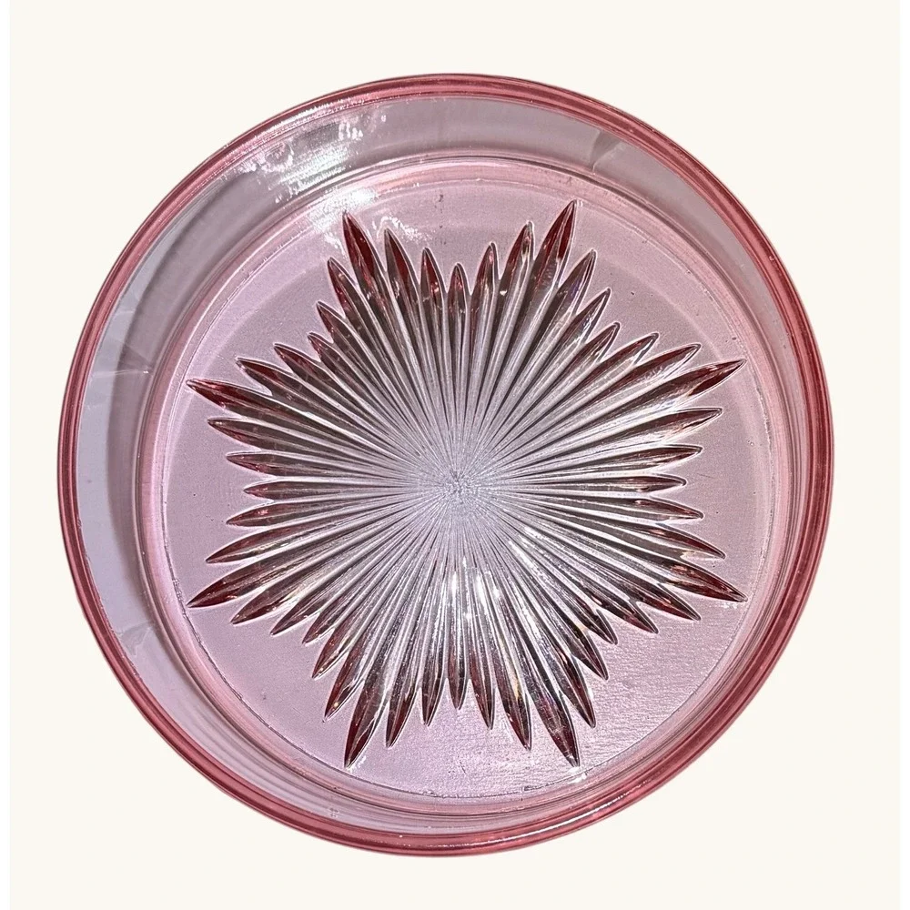 Vintage Pink Depression Glass Candy Dish 6.5